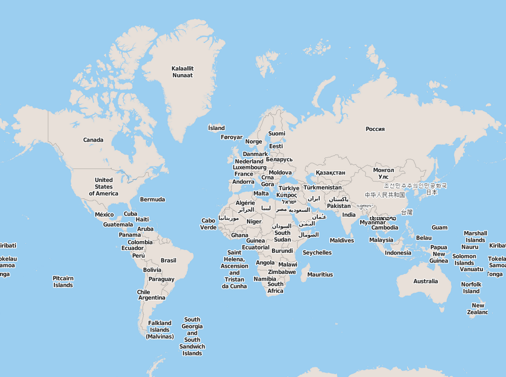 The Whole Map Of The World Map